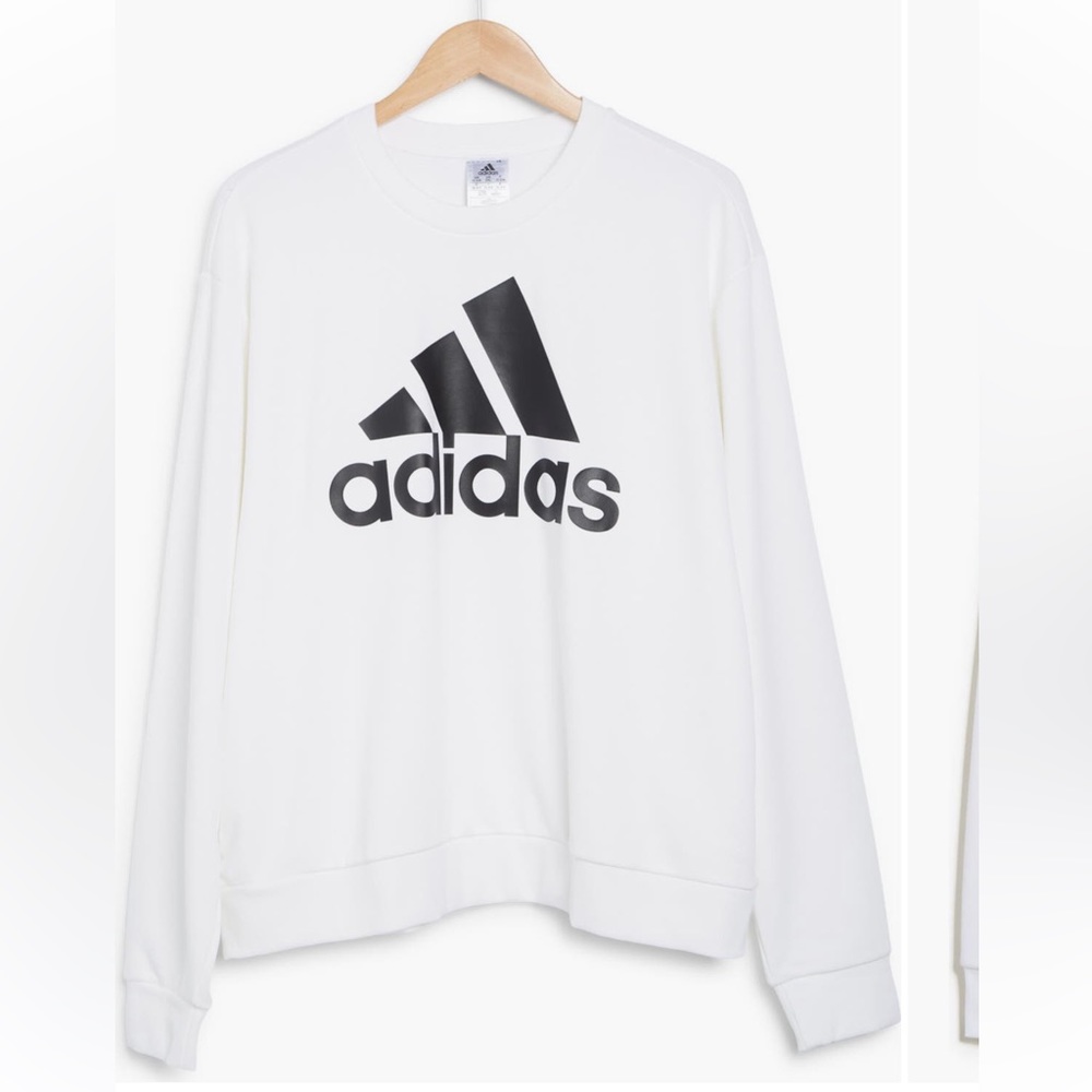 Adidas white crewneck